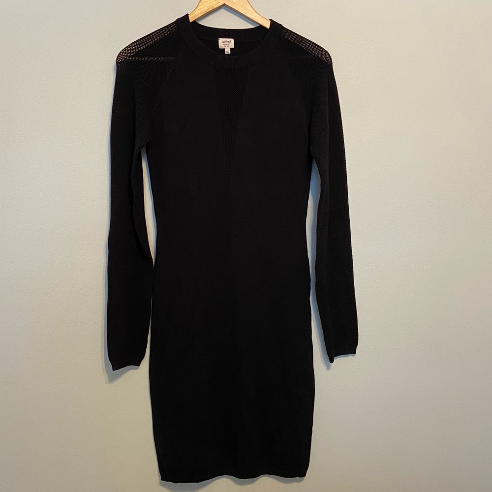 NWOT WILFRED knit bodycon dress with deep-V cutout
